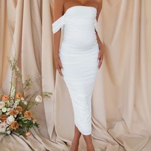 Scrunched white dress